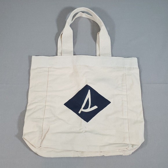 Sperry Top Sider Large Heavy Canvas Tote Bag Sailboat Logo Since 1935 Washable - Picture 11 of 12